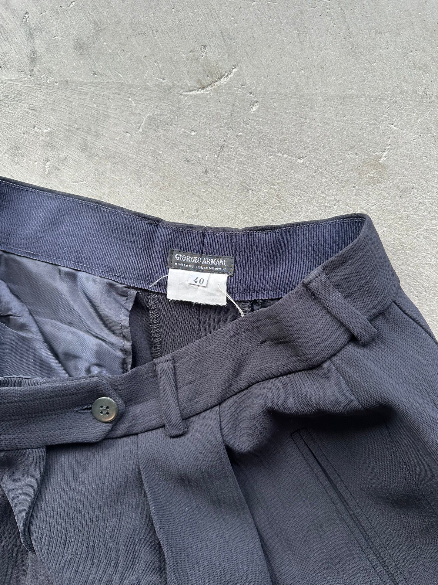 Navy Wool Giorgio Armani Two-Piece Pant Suit