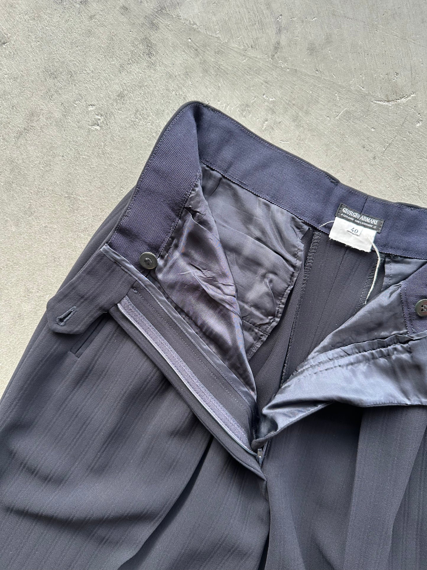 Navy Wool Giorgio Armani Two-Piece Pant Suit