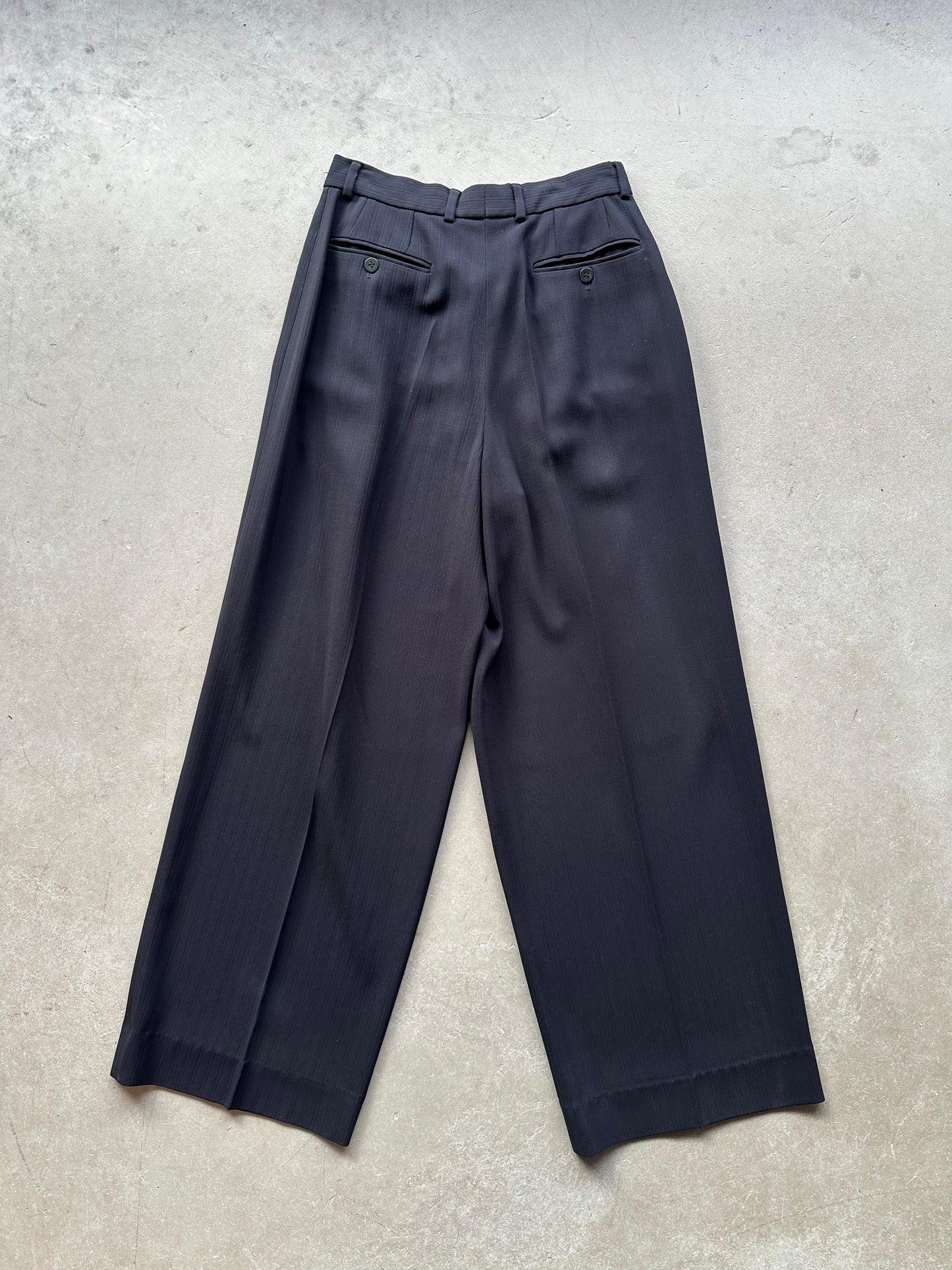 Navy Wool Giorgio Armani Two-Piece Pant Suit