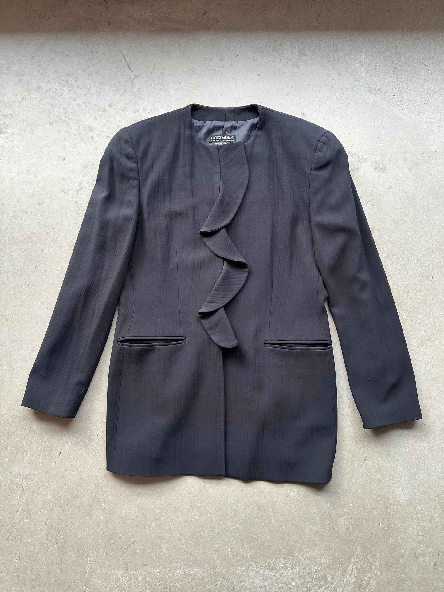 Navy Wool Giorgio Armani Two-Piece Pant Suit