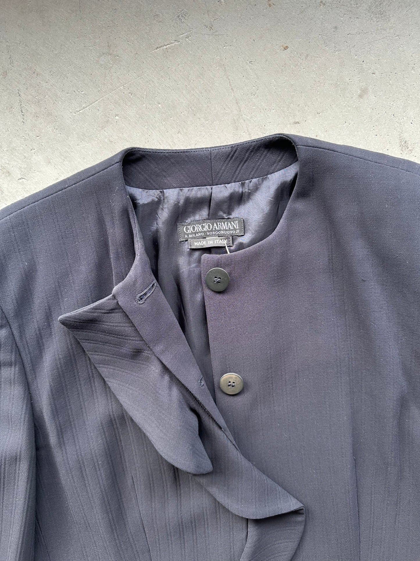 Navy Wool Giorgio Armani Two-Piece Pant Suit