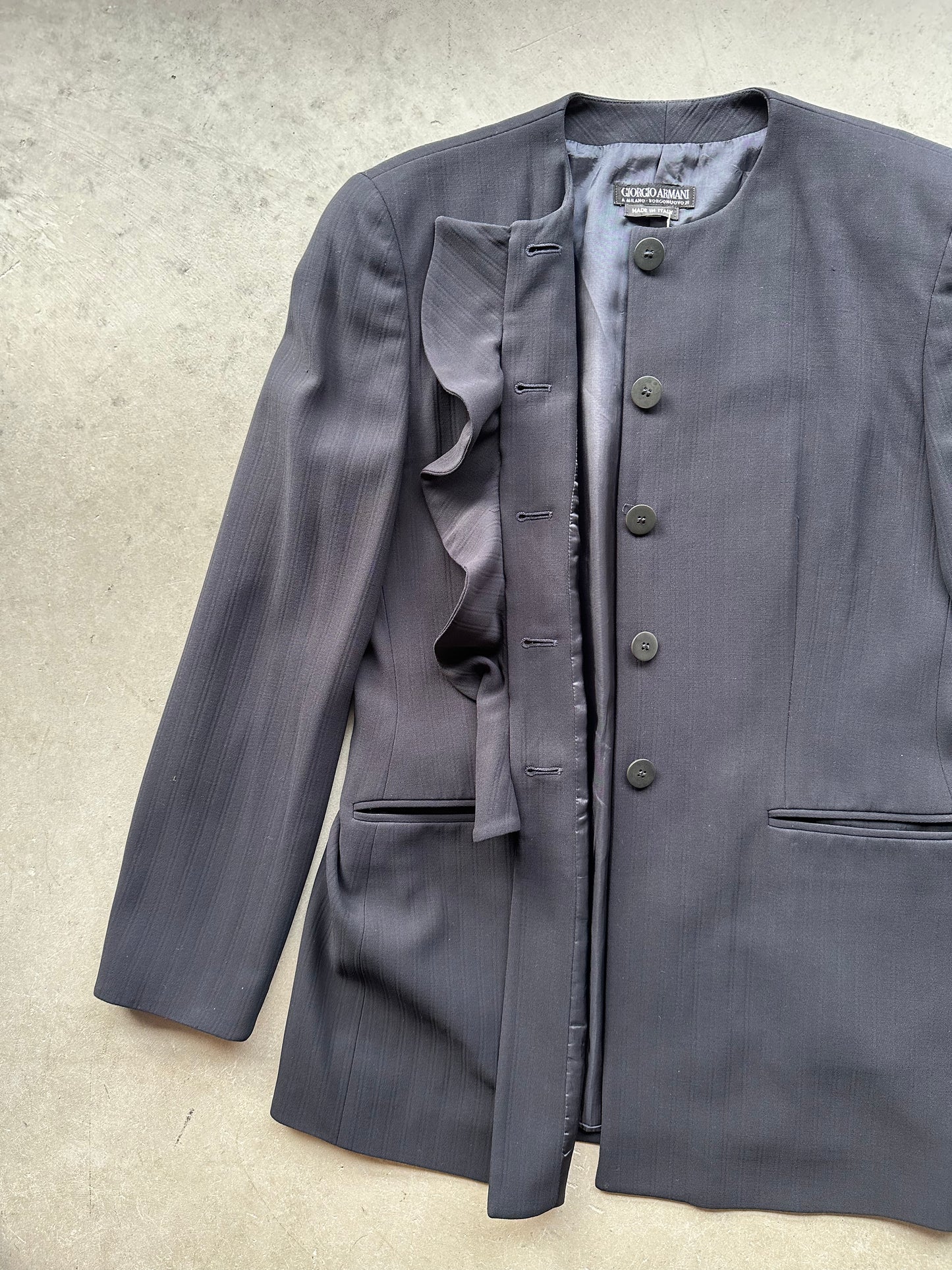 Navy Wool Giorgio Armani Two-Piece Pant Suit