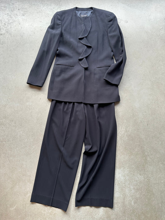 Navy Wool Giorgio Armani Two-Piece Pant Suit