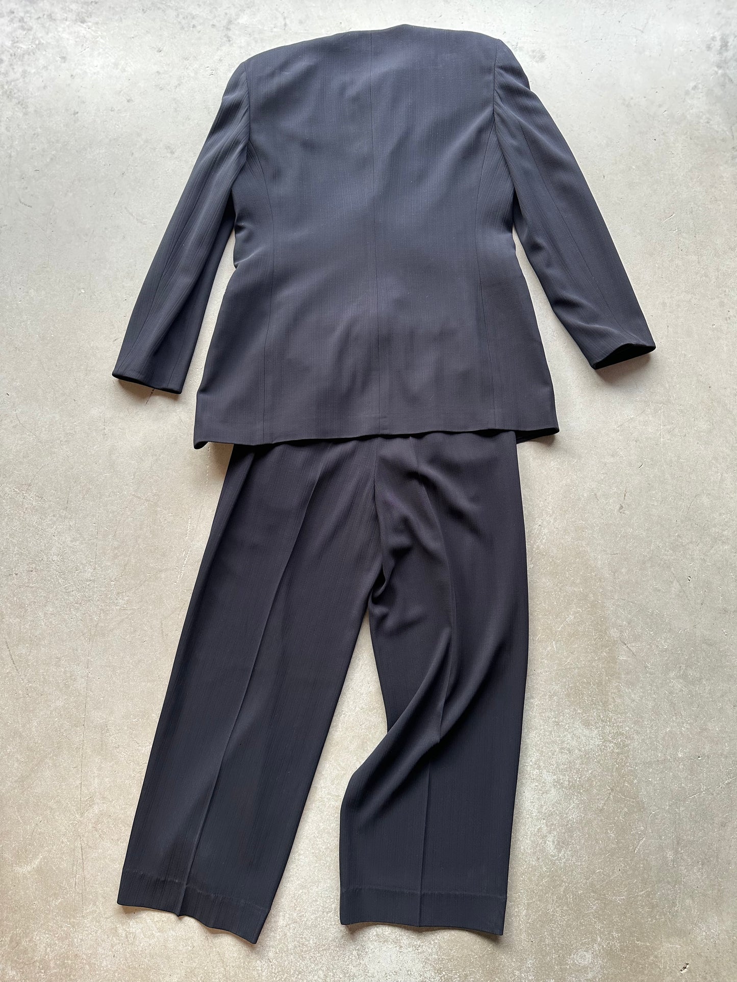 Navy Wool Giorgio Armani Two-Piece Pant Suit
