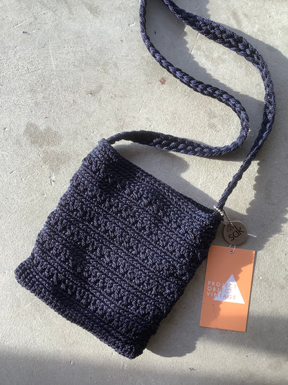 Navy crochet bag -The Sak shoulder bag