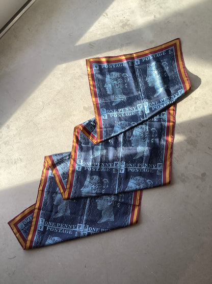 Silk scarf with stamp image