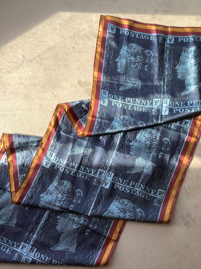 Silk scarf with stamp image