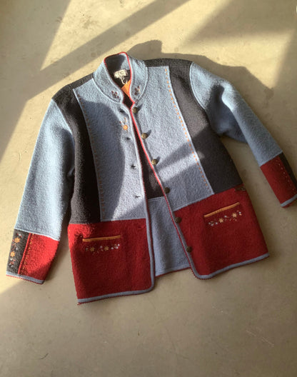 Color Block Wool Jacket (L)