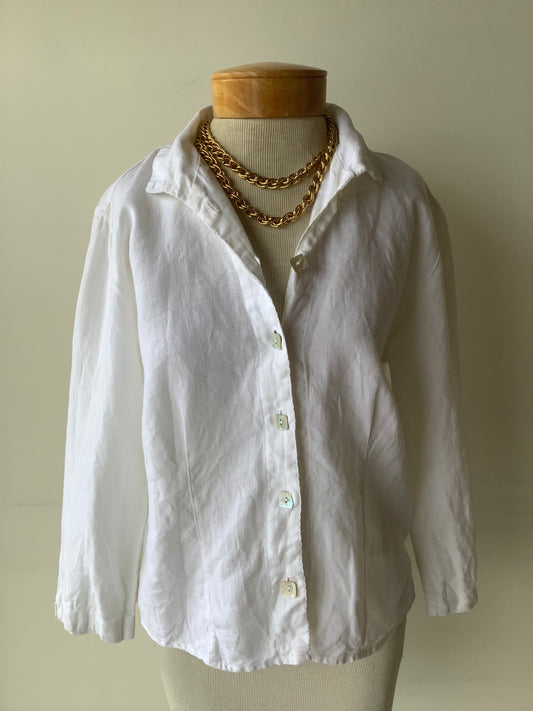 White linen blouse