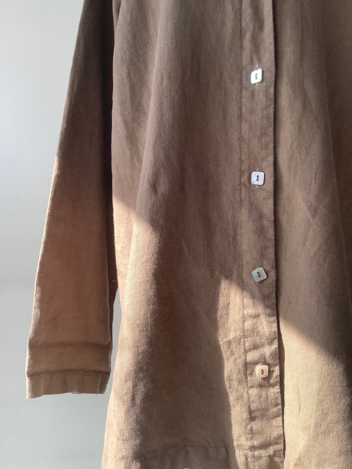 Brown linen long top