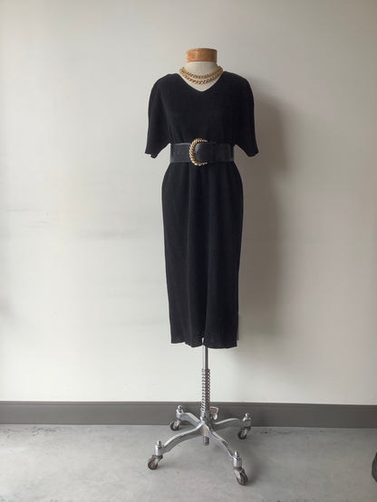 Linen knit midi dress