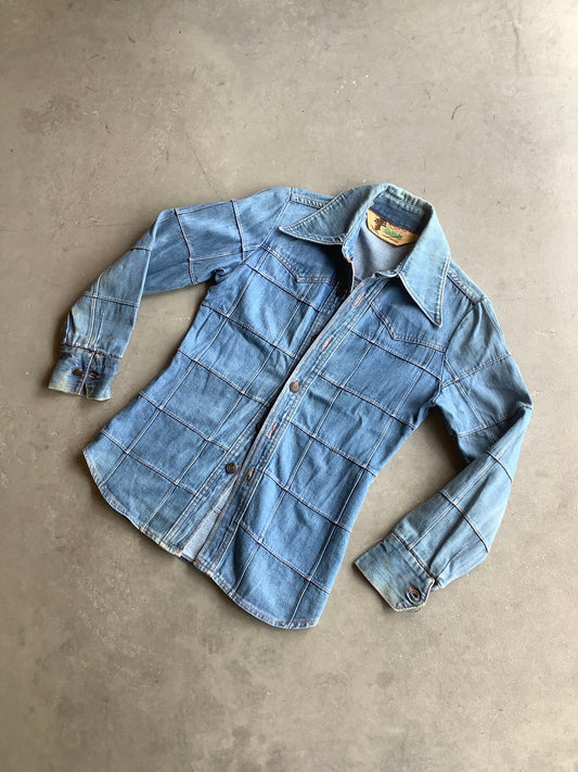 70's Denim Patchwork Shirt