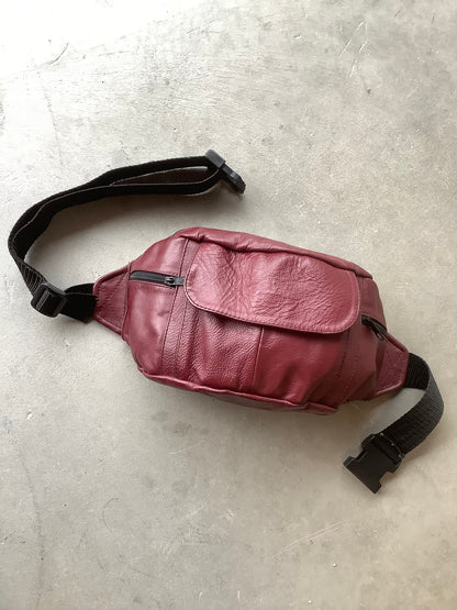 Oxblood leather fanny pack