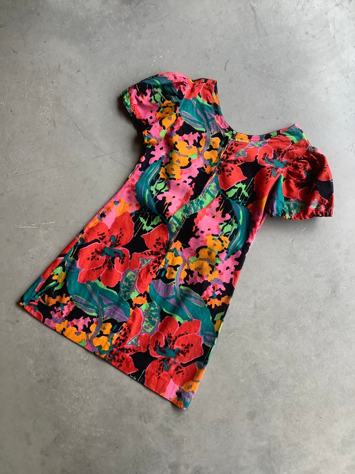 Acid Floral Mod Mini Dress