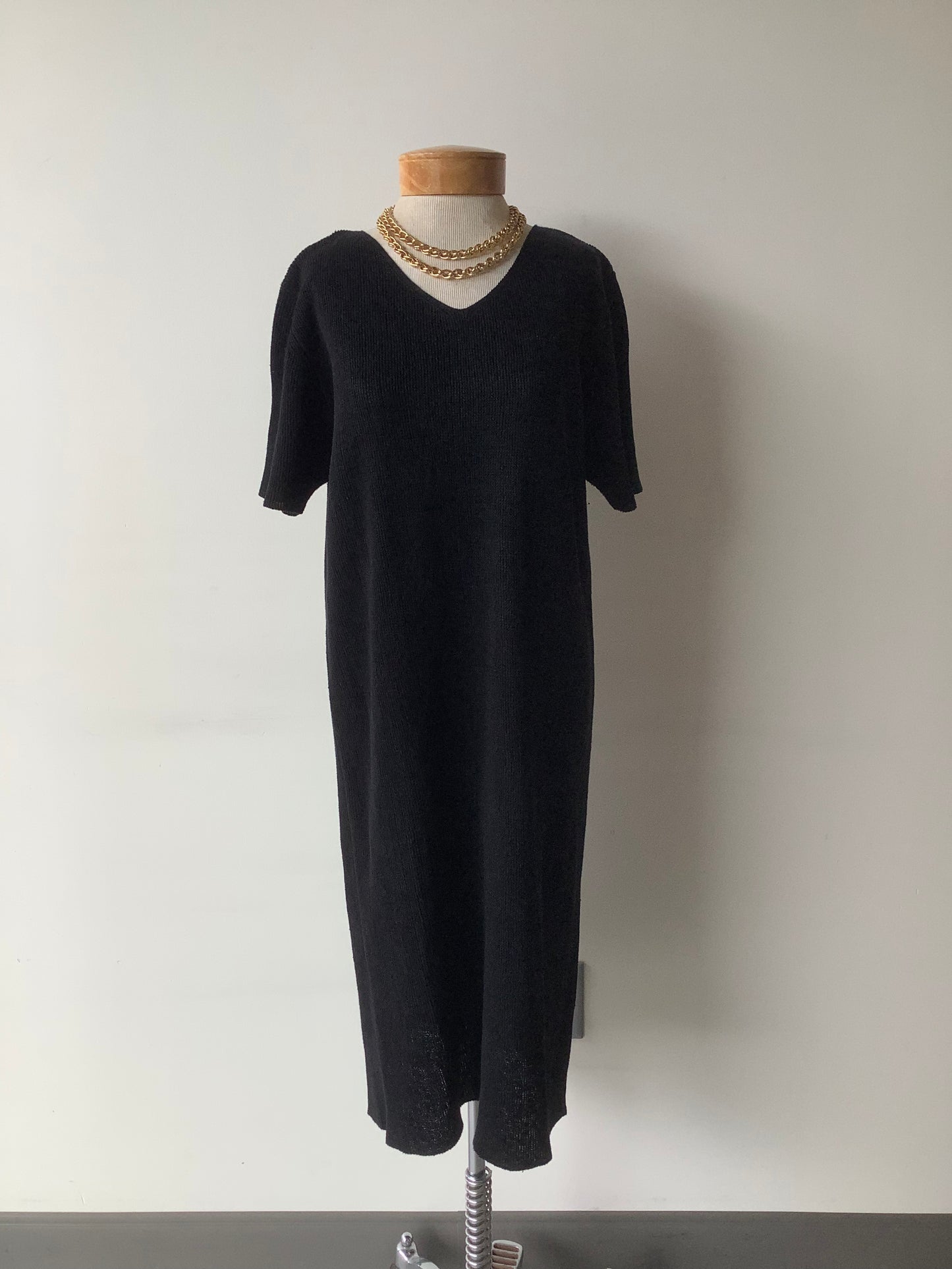 Linen knit midi dress