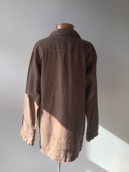 Brown linen long top