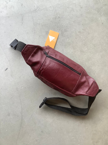 Oxblood leather fanny pack