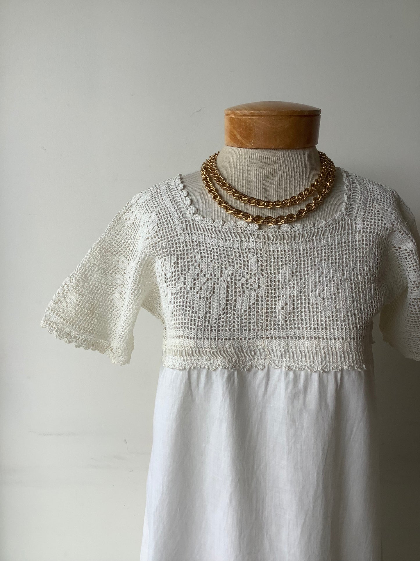 Antique cotton crochet nightgown