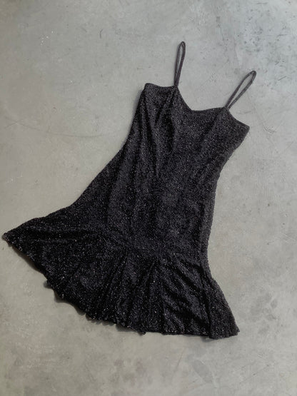 Black Silk Beaded Dress