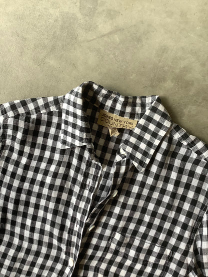 Black and white gingham linen shirt